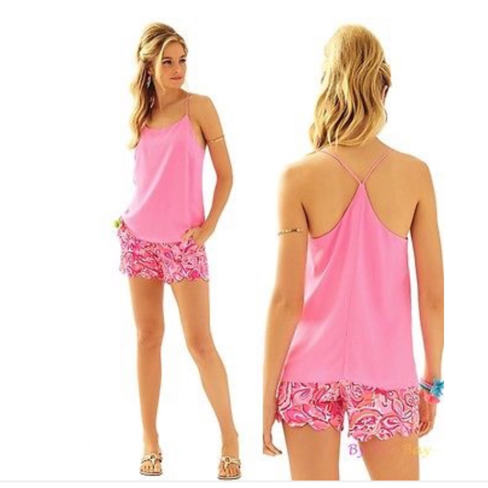 NWT Lilly Pulitzer Belle Tank Top Cami Silk Pink S